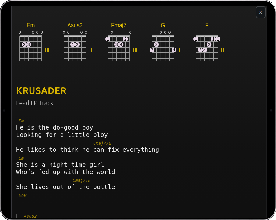 SRL Song Notation right from your setlist on the Stage Console