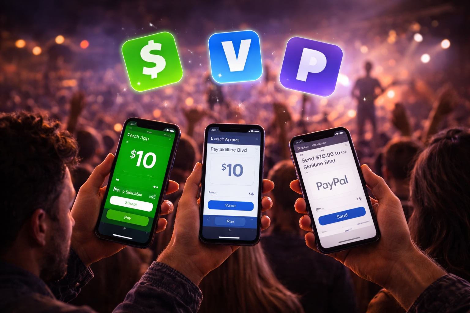 Cash App Venmo and PayPal mobile tipping used with Song Request Live for instant performer tips