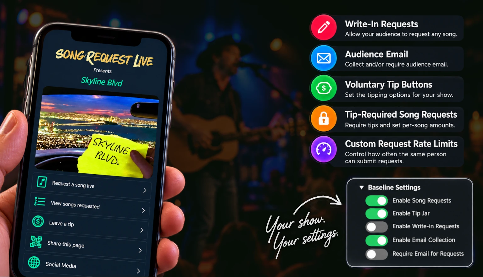 Customize crowd song requests with Song Request Live